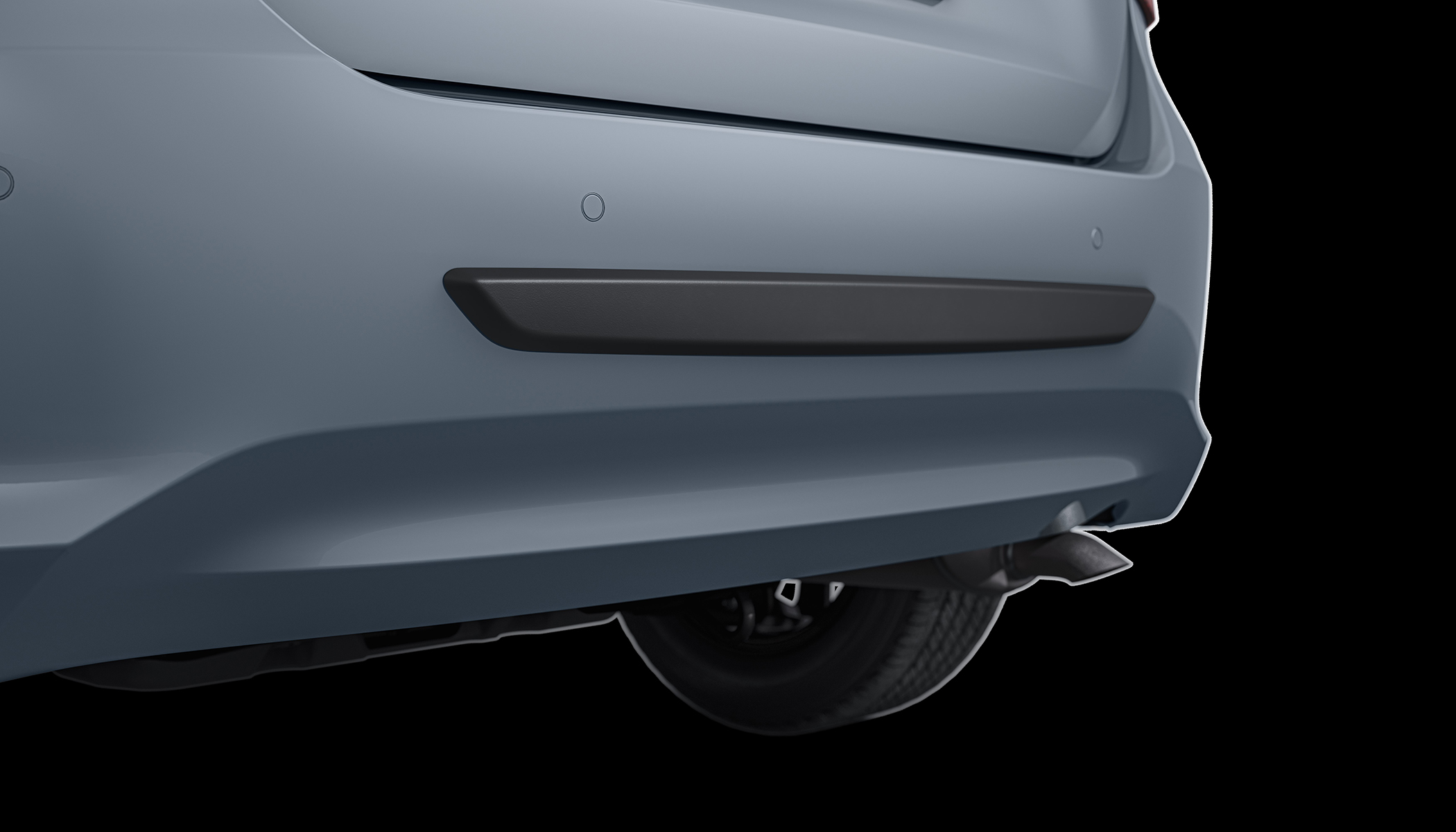 Protección Paragolpes Trasero Negro Para VW CADDY Entre 2004 Y 2015 Para Parachoques Pintados Cg10974